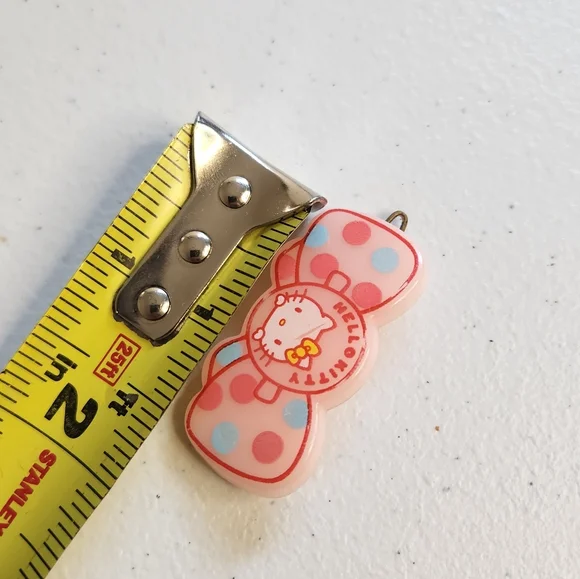 Vintage 1976 Sanrio Hello Kitty Barrette Pink with Multicolor Polka Dots Japan - Picture 3 of 3